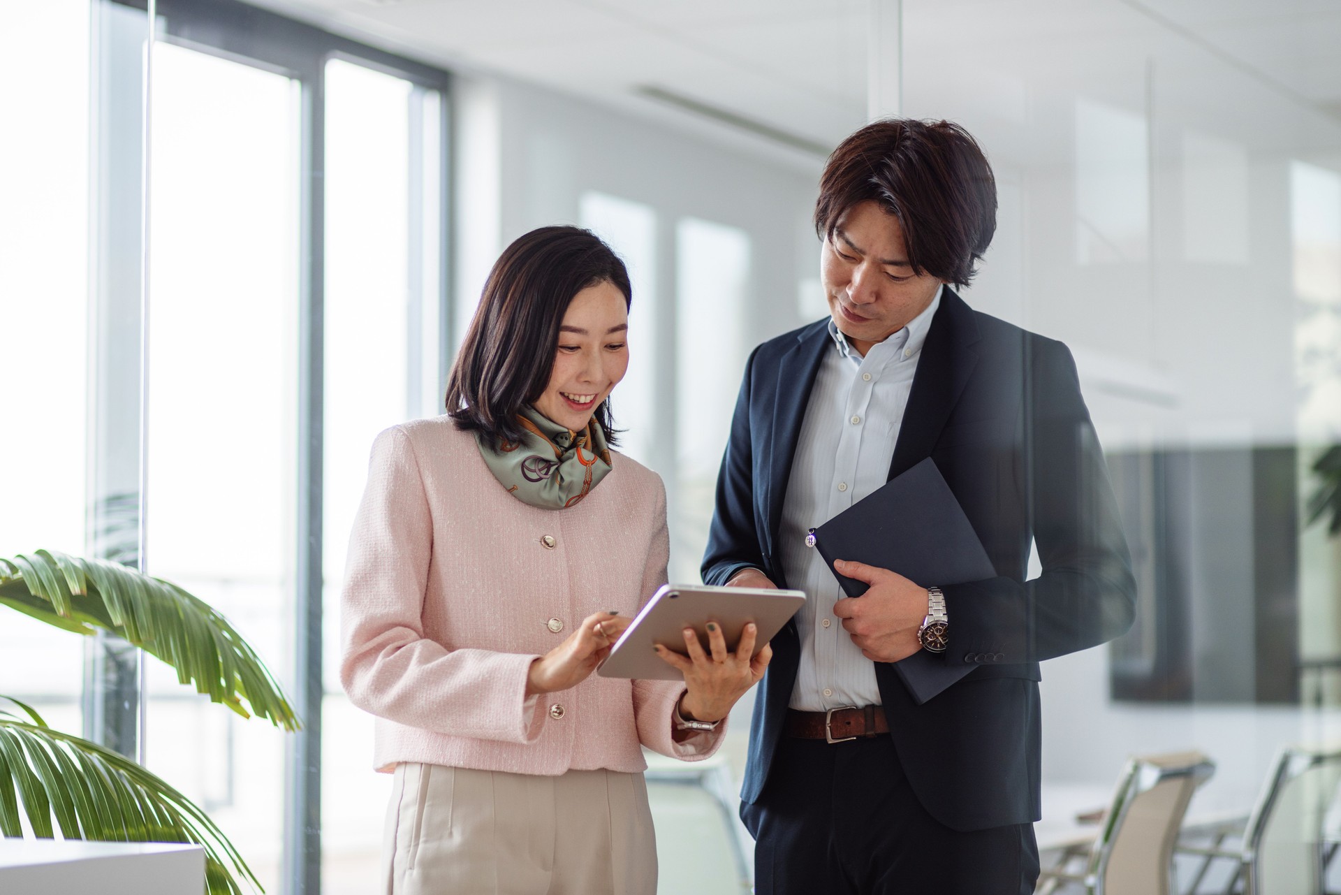 Asian Business Professionals Collaborating in an Office Setting